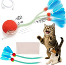 Smart Motion-Sensor Rolling Ball Cat Toy with Tail