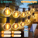 Solar G40 String Lights with Remote for Patio Garden