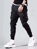 Solid Color Multi Flap Pocket Cargo Pants