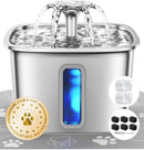 Stainless Steel Cat Water Fountain 108oz with Water Window