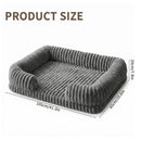 Striped Bolster Dog Bed, Rectangle Soft Calming Pet Bed with Raised Sides, Cozy