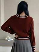 Striped Trim Knit Sweater