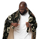 Dark Botanical Sherpa Blanket, iBuyXi.com