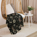 Dark Botanical Sherpa Blanket, iBuyXi.com