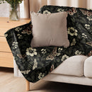 Dark Botanical Sherpa Blanket, iBuyXi.com