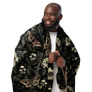 Dark Botanical Sherpa Blanket, iBuyXi.com