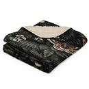 Dark Botanical Sherpa Blanket, iBuyXi.com