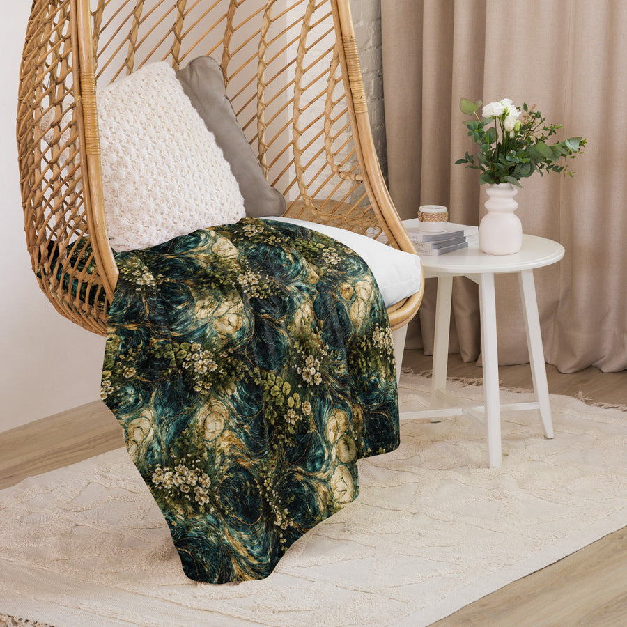 Verdigris Marble Sherpa Blanket