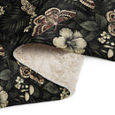 Dark Botanical Sherpa Blanket, iBuyXi.com