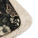 Dark Botanical Sherpa Blanket, iBuyXi.com