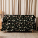 Dark Botanical Sherpa Blanket, iBuyXi.com