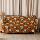 Burnt Umber Daisies Sherpa Blanket, iBuyXi.com