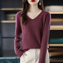 Textured V-Neck Knit Pullover