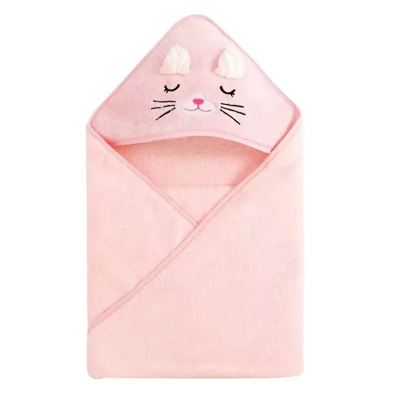 Toddler Hooded Bath Towel with Cartoon Hood