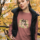 Pink Floral Puppy Long Sleeve Tee
