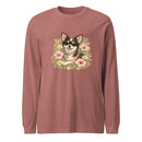 Pink Floral Puppy Long Sleeve Tee