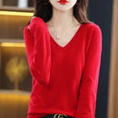 V-Neck Slim Knit Sweater
