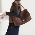 Vintage Frosted Cowhide Suede Tote Bag