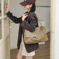 Vintage Frosted Cowhide Suede Tote Bag