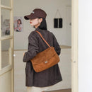 Vintage Frosted Cowhide Suede Tote Bag