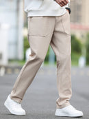 Washed Cotton Straight Leg Cargo Pants