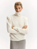 Women's Loose Turtleneck Sweater Warm Solid Pullover Knitwear
