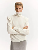 Women's Loose Turtleneck Sweater Warm Solid Pullover Knitwear