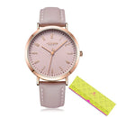 Women's Rose Gold Quartz Watch with Pink Leather Strap