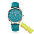 Women's Rose Gold Quartz Watch with Pink Leather Strap
