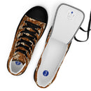 Burnt Umber Daisies Women’s High Top Canvas Shoes, iBuyXi.com