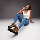 Burnt Umber Daisies Women’s High Top Canvas Shoes, iBuyXi.com