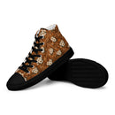 Burnt Umber Daisies Women’s High Top Canvas Shoes, iBuyXi.com