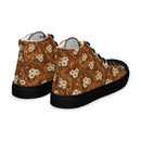 Burnt Umber Daisies Women’s High Top Canvas Shoes, iBuyXi.com