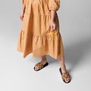 Burnt Umber Daisies Women's Slides, iBuyXi.com