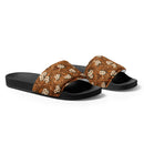 Burnt Umber Daisies Women's Slides, iBuyXi.com