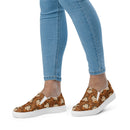 Burnt Umber Daisies Women’s Slip-On Canvas Shoes, iBuyXi.com
