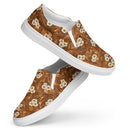 Burnt Umber Daisies Women’s Slip-On Canvas Shoes, iBuyXi.com