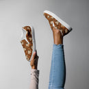 Burnt Umber Daisies Women’s Slip-On Canvas Shoes, iBuyXi.com