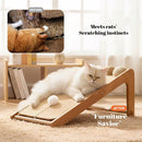 Wooden Sisal Cat Scratcher Ramp with Rolling Balls