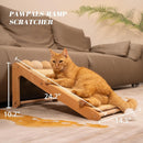 Wooden Sisal Cat Scratcher Ramp with Rolling Balls