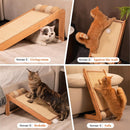 Wooden Sisal Cat Scratcher Ramp with Rolling Balls
