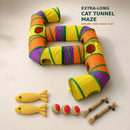 Zoe Extra Long Cat Tunnel Maze For Indoor Cats Double E Shaped Connectable Folda