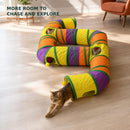 Zoe Extra Long Cat Tunnel Maze For Indoor Cats Double E Shaped Connectable Folda