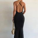 Elegant Backless Draped Bodycon Sleeveless Gown Maxi Dress, ibuyxi.com