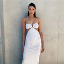 Elegant Spaghetti Strap Halter Backless Sleeveless Bodycon Maxi Dress, ibuyxi.com