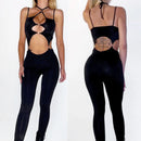 Bandage Cutout Backless Bodycon Jumpsuit, ibuyxi.com