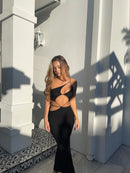 Elegant Backless Bandage Cut Out Maxi Dress, ibuyxi.com