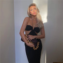 Elegant Spaghetti Strap Halter Backless Sleeveless Bodycon Maxi Dress, ibuyxi.com