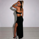 Cutout Halter Split Backless Sleeveless Maxi Dress, ibuyxi.com
