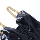 Chain Deep V-Neck High Rise Slit Party Maxi Dress, ibuyxi.com